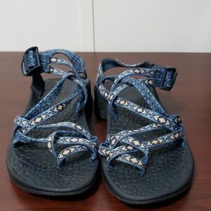Chaco ZX/2 Tribal DoubleWomen's 6 Blue and Orange Strappy Sandals